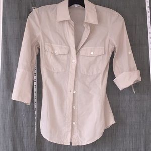 James Perse cotton blouse with stretchy panels